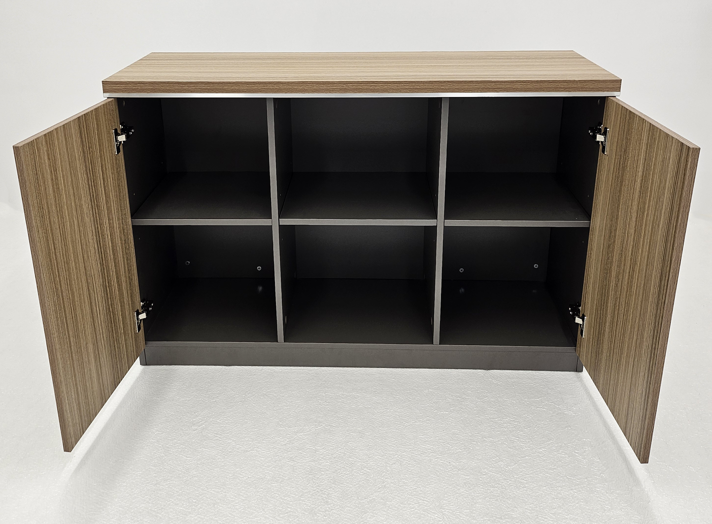 Modern Executive Golden Oak Open Storage Cupboard - 1200mm - PM02-S0312