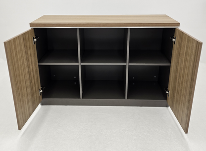 Modern Executive Golden Oak Open Storage Cupboard - 1200mm - PM02-S0312
