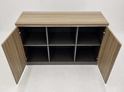 Modern Executive Golden Oak Open Storage Cupboard - 1200mm - PM02-S0312