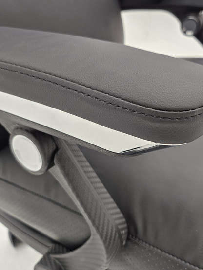 Soft Padded High Back Black Bonded Leather Reclining Office Chair - 805A