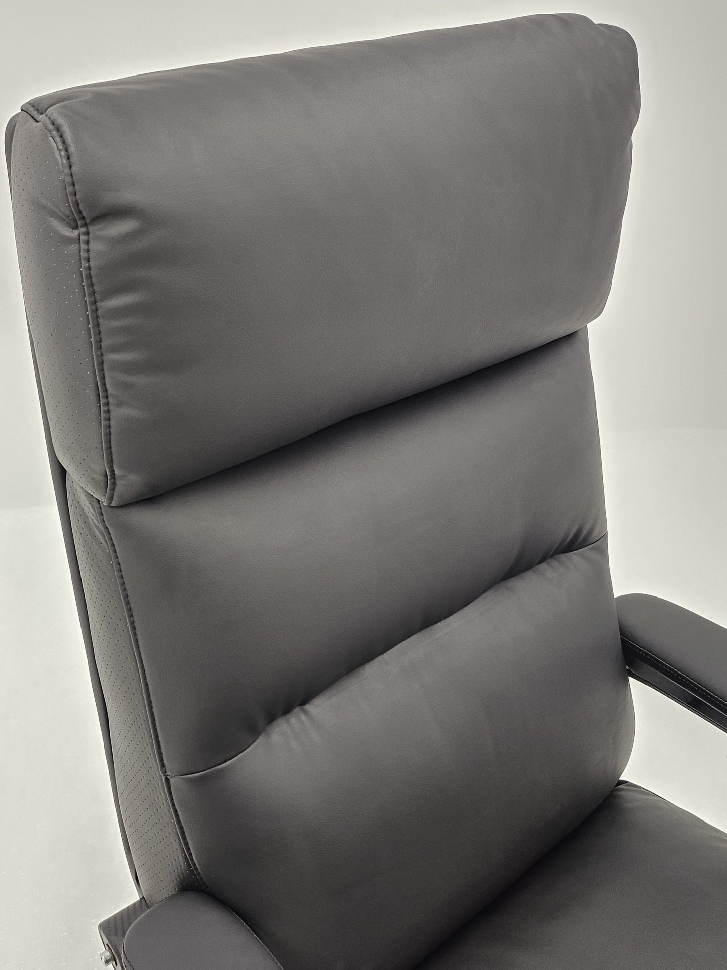 Soft Padded High Back Black Bonded Leather Reclining Office Chair - 805A