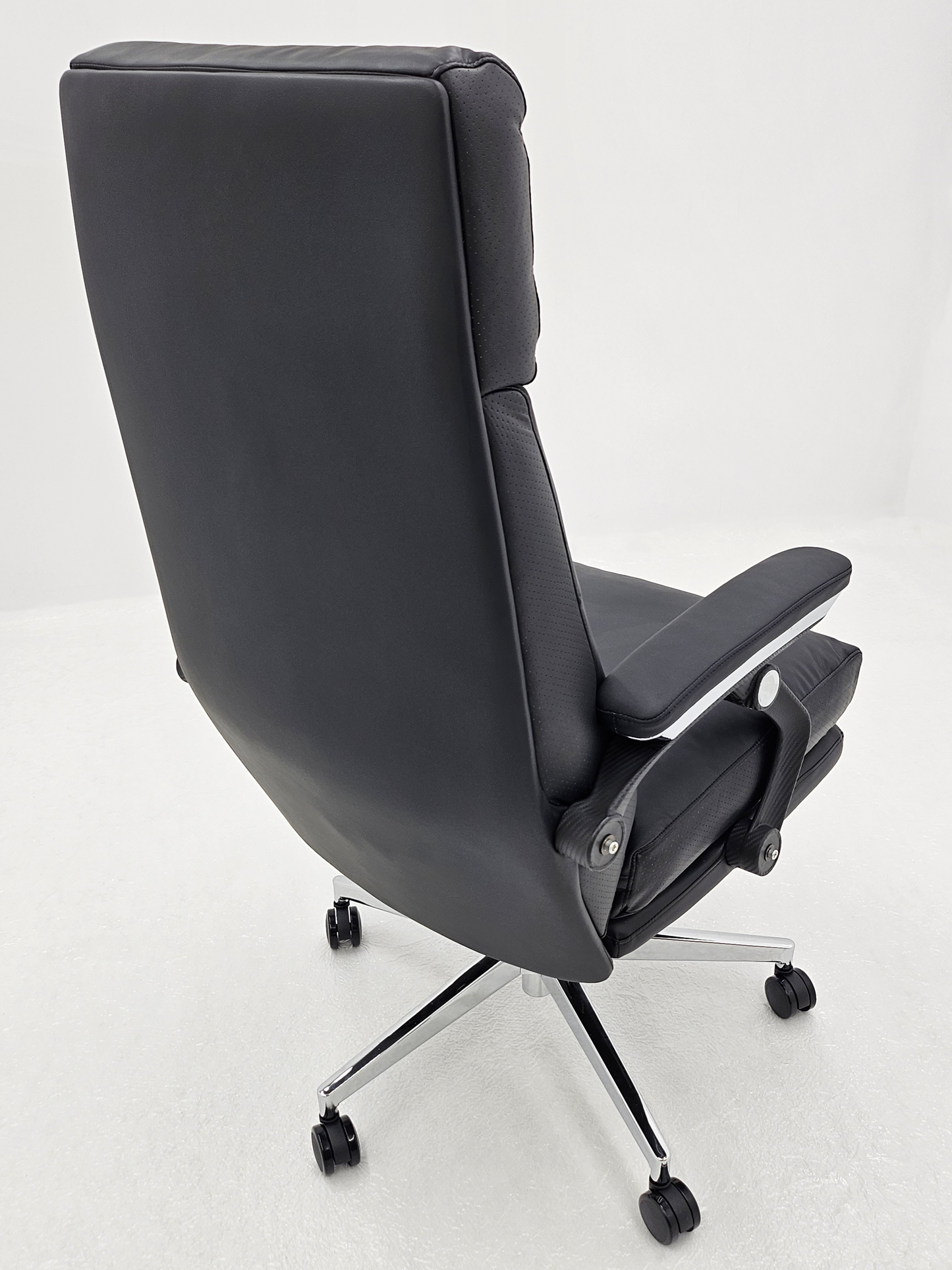 Soft Padded High Back Black Bonded Leather Reclining Office Chair - 805A
