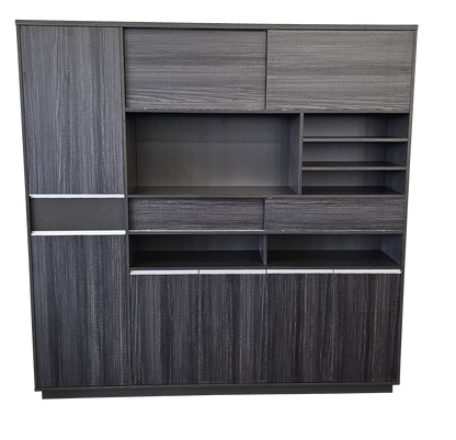 Modern Grey Oak Executive Bookcase - 2000mm - DG-BOOKCASE-26