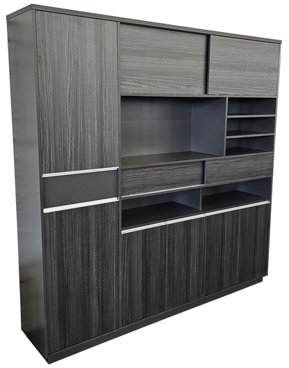 Modern Grey Oak Executive Bookcase - 2000mm - DG-BOOKCASE-26