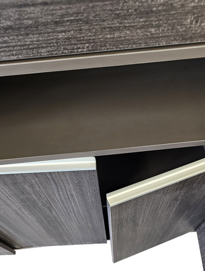 Modern Grey Oak Executive Bookcase - 2000mm - DG-BOOKCASE-26