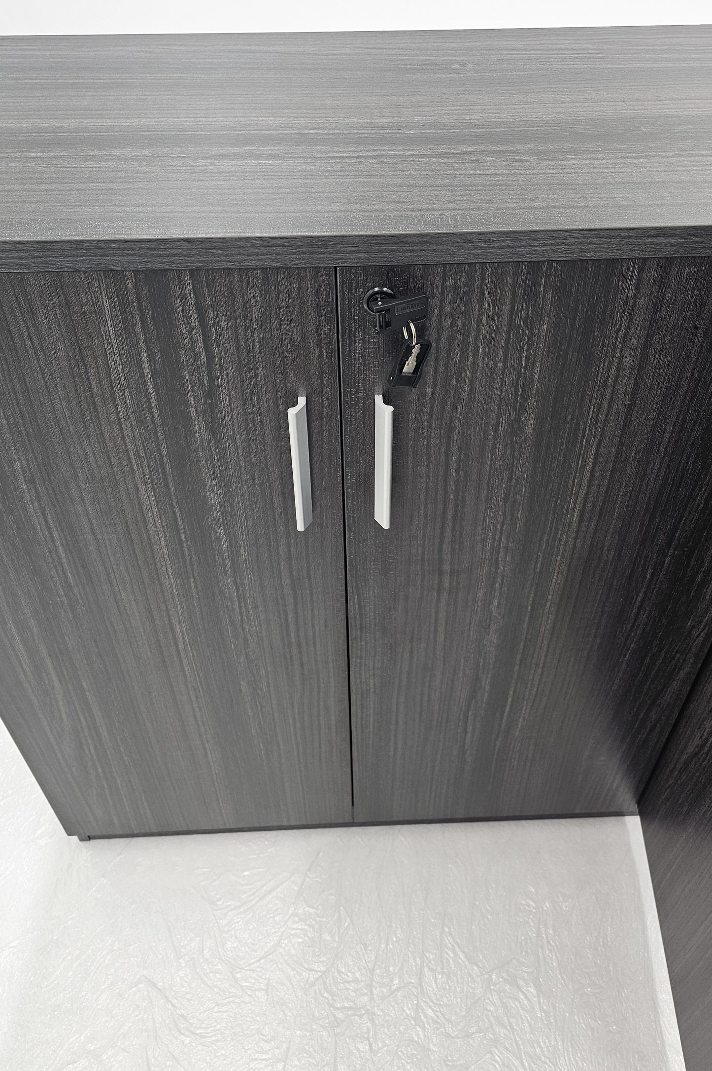 Modern 1600mm Wide Four Door Grey Oak Veener Executive Office Cupboard - 1000mm Tall - S0616-4DR-26