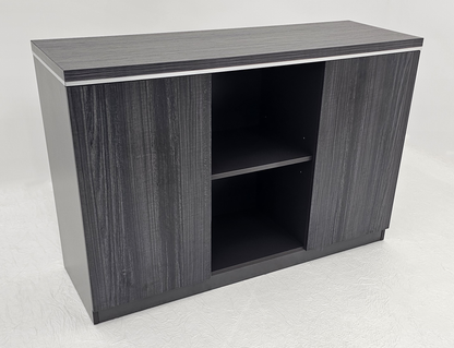 Modern 1200mm Wide Grey Oak Veneer Executive Office Cupboard - DG07-S0312-26