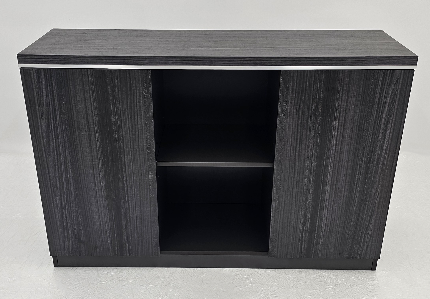 Modern 1200mm Wide Grey Oak Veneer Executive Office Cupboard - DG07-S0312-26