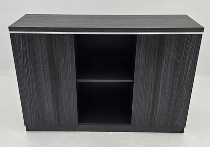 Modern 1200mm Wide Grey Oak Veneer Executive Office Cupboard - DG07-S0312-26