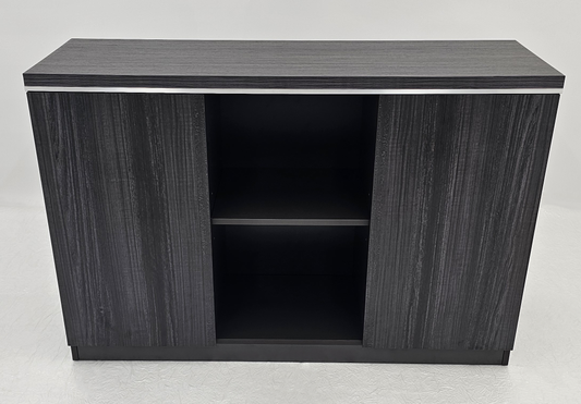 Modern 1200mm Wide Grey Oak Veneer Executive Office Cupboard - DG07-S0312-26