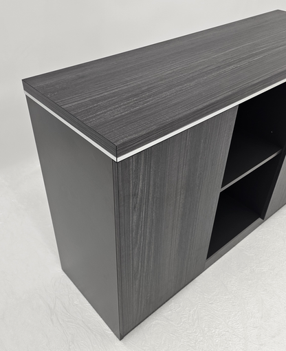 Modern 1200mm Wide Grey Oak Veneer Executive Office Cupboard - DG07-S0312-26