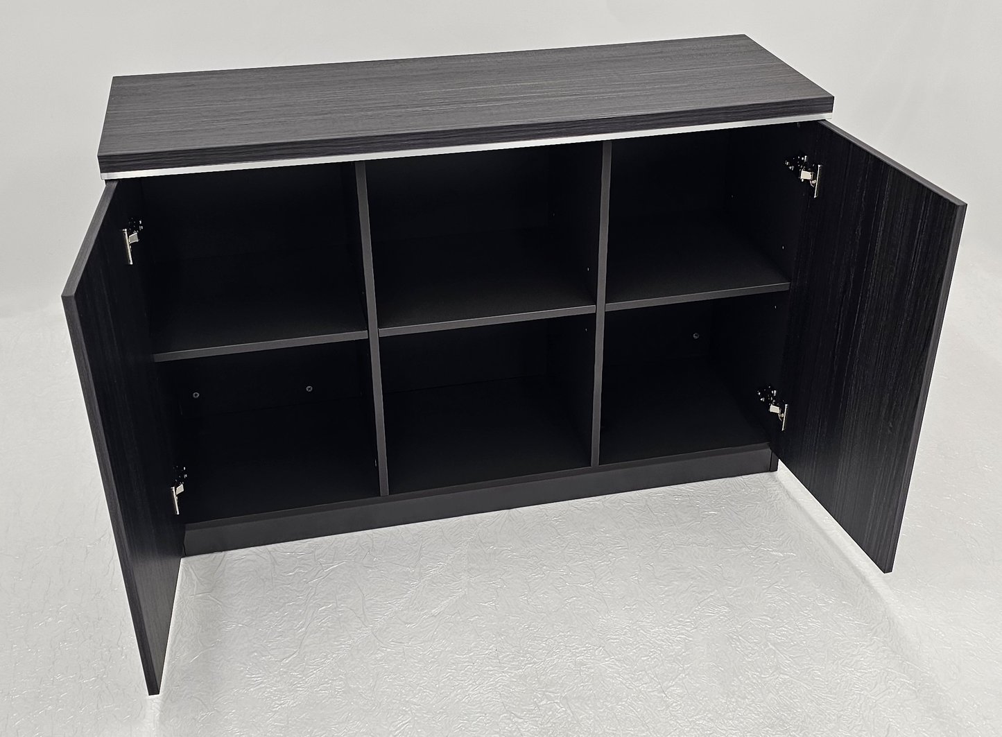 Modern 1200mm Wide Grey Oak Veneer Executive Office Cupboard - DG07-S0312-26
