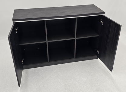 Modern 1200mm Wide Grey Oak Veneer Executive Office Cupboard - DG07-S0312-26