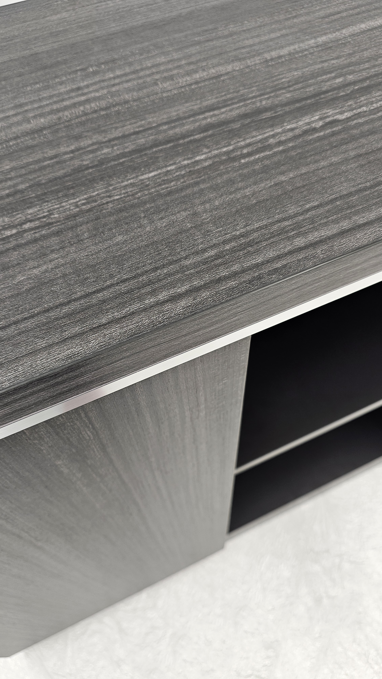 Modern 1200mm Wide Grey Oak Veneer Executive Office Cupboard - DG07-S0312-26
