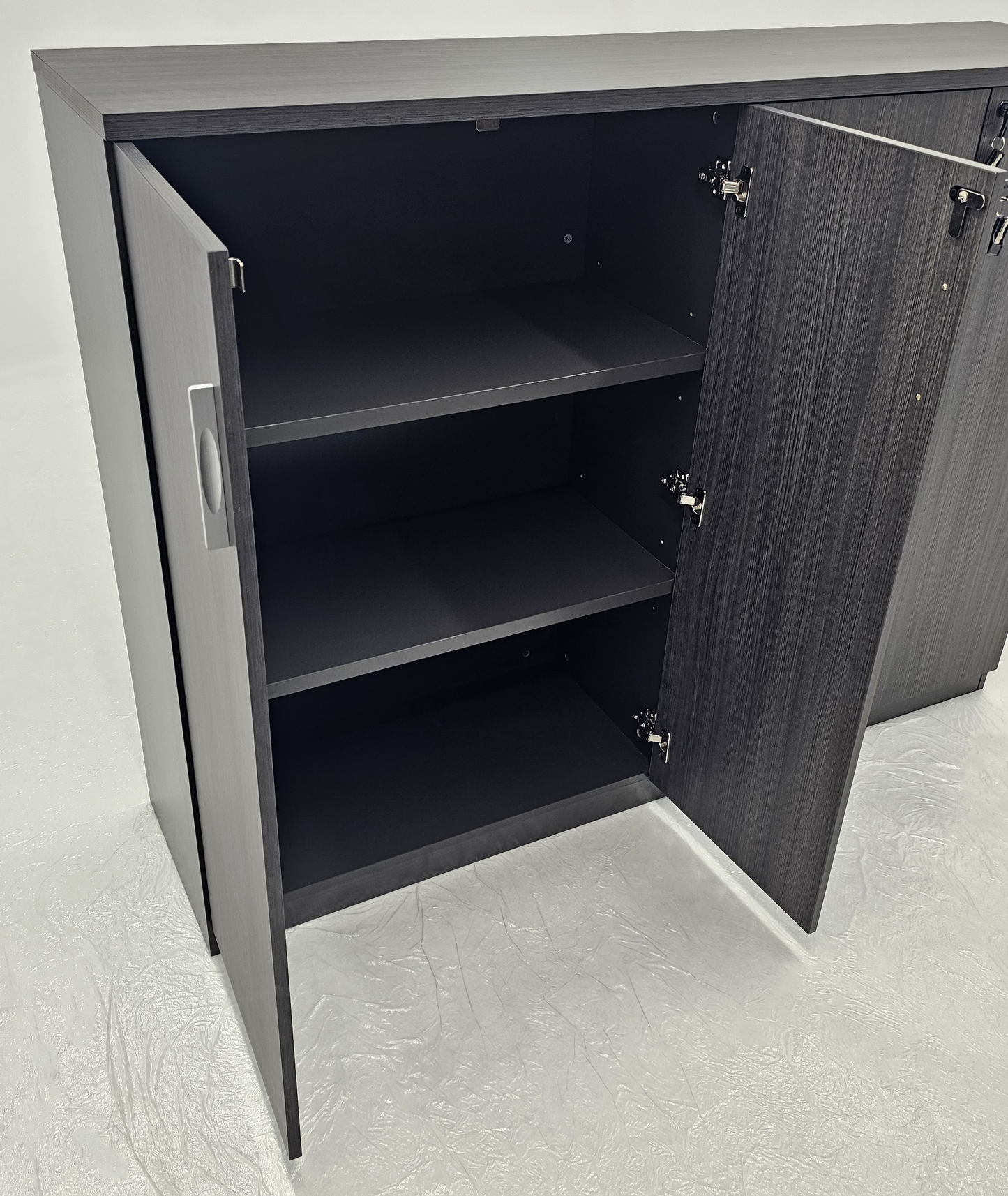 Modern Grey Oak Four Door Tall Cupboard - 1600mm Wide - DG19-S0616-04
