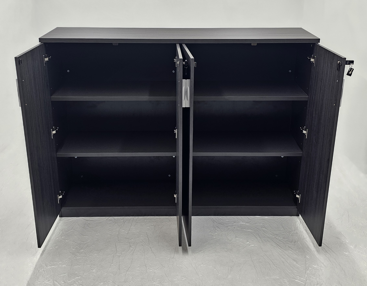 Modern Grey Oak Four Door Tall Cupboard - 1600mm Wide - DG19-S0616-04
