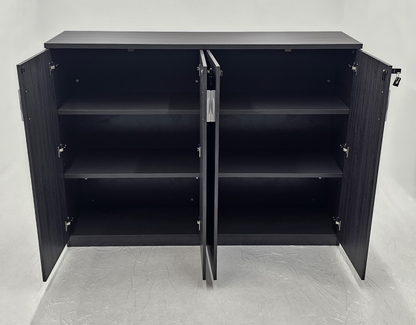 Modern Grey Oak Four Door Tall Cupboard - 1600mm Wide - DG19-S0616-04