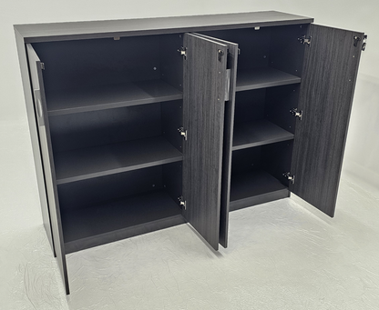 Modern Grey Oak Four Door Tall Cupboard - 1600mm Wide - DG19-S0616-04