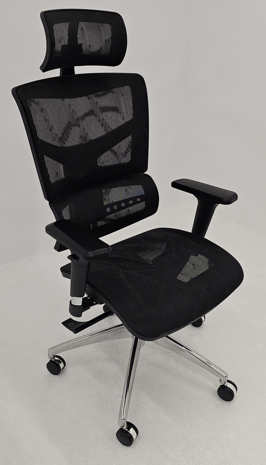 Ergonomic Black Mesh Office Chair with Adjustable Headrest & Lumbar Support - A9-DP