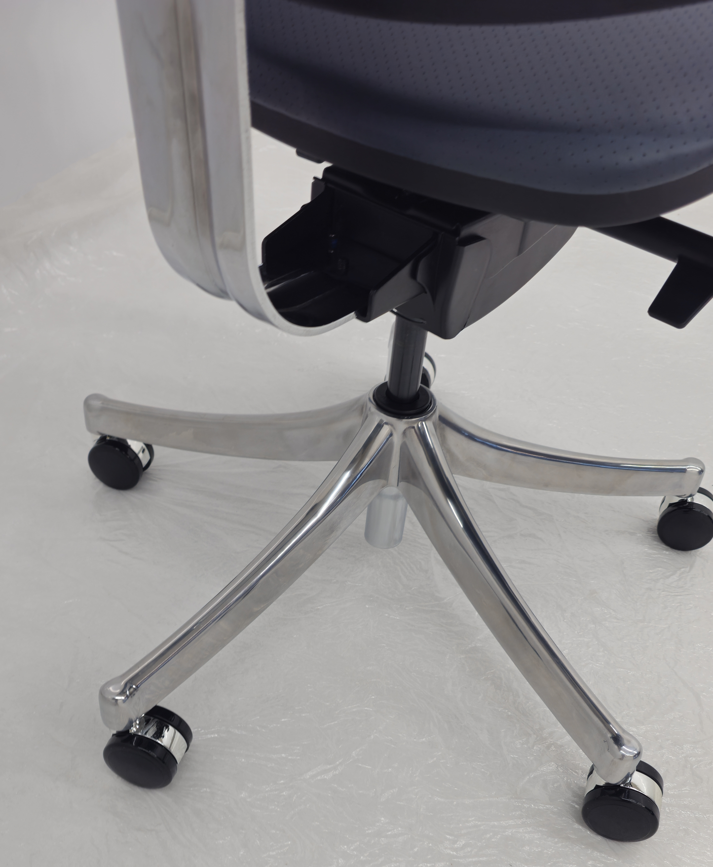 Luxury Ergonomic Blue Genuine Leather Office Chair with Adjustable Headrest, Lumbar Support & Seat Slide - A9-ZP