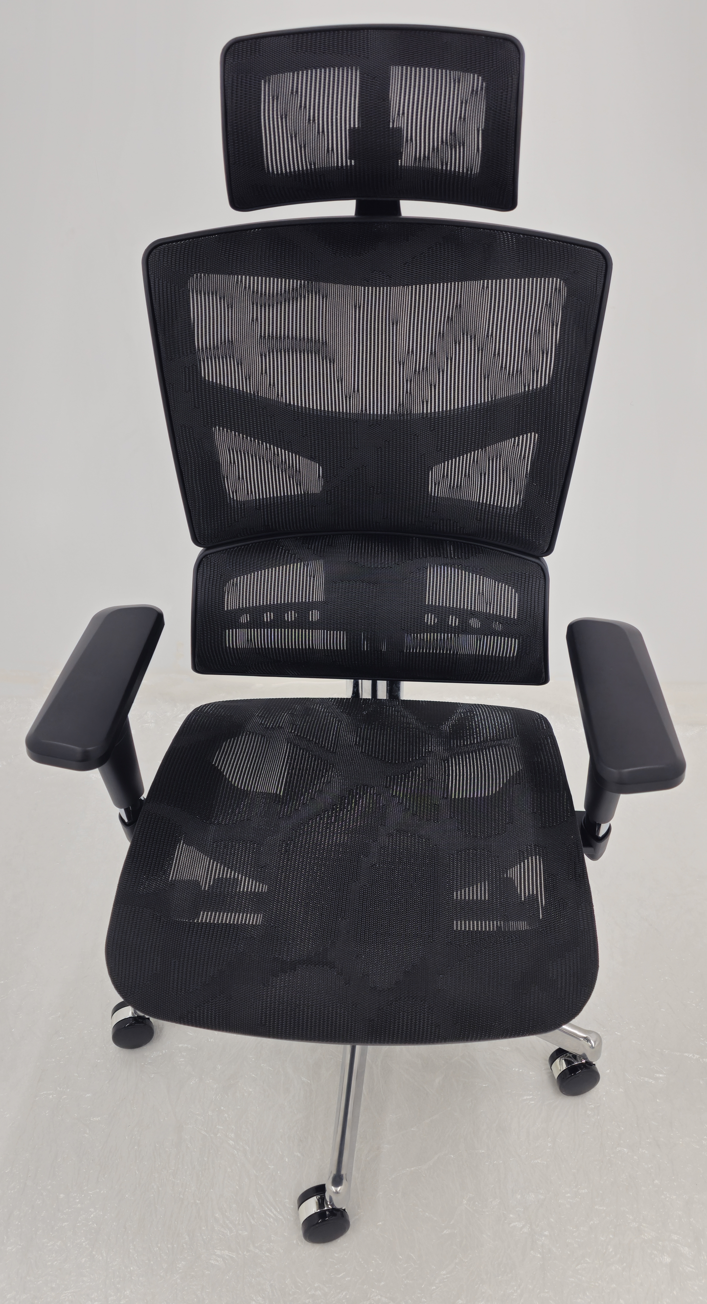 Luxury Ergonomic Black Mesh Office Chair with Adjustable Headrest, Lumbar Support & Seat Slide - A9