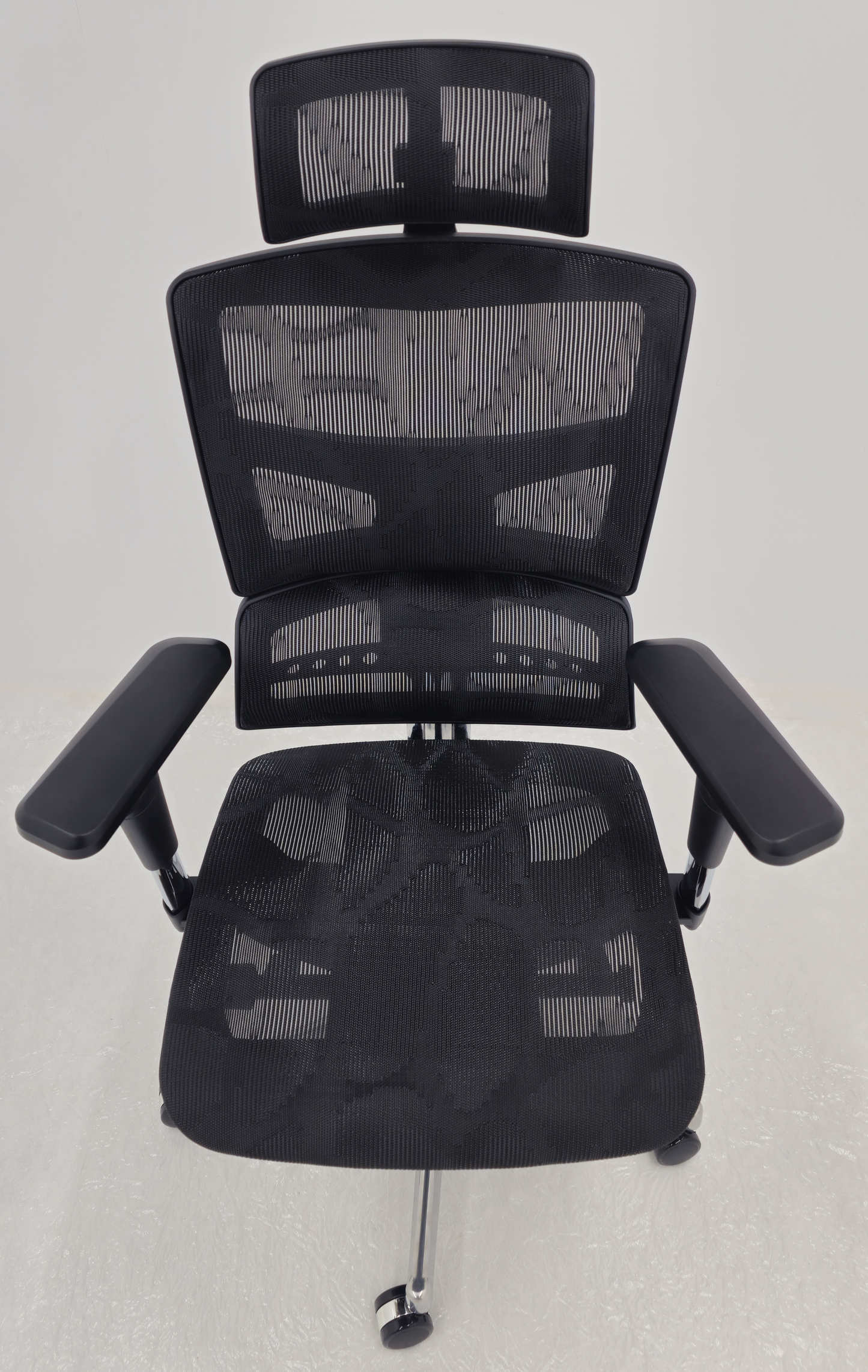Luxury Ergonomic Black Mesh Office Chair with Adjustable Headrest, Lumbar Support & Seat Slide - A9