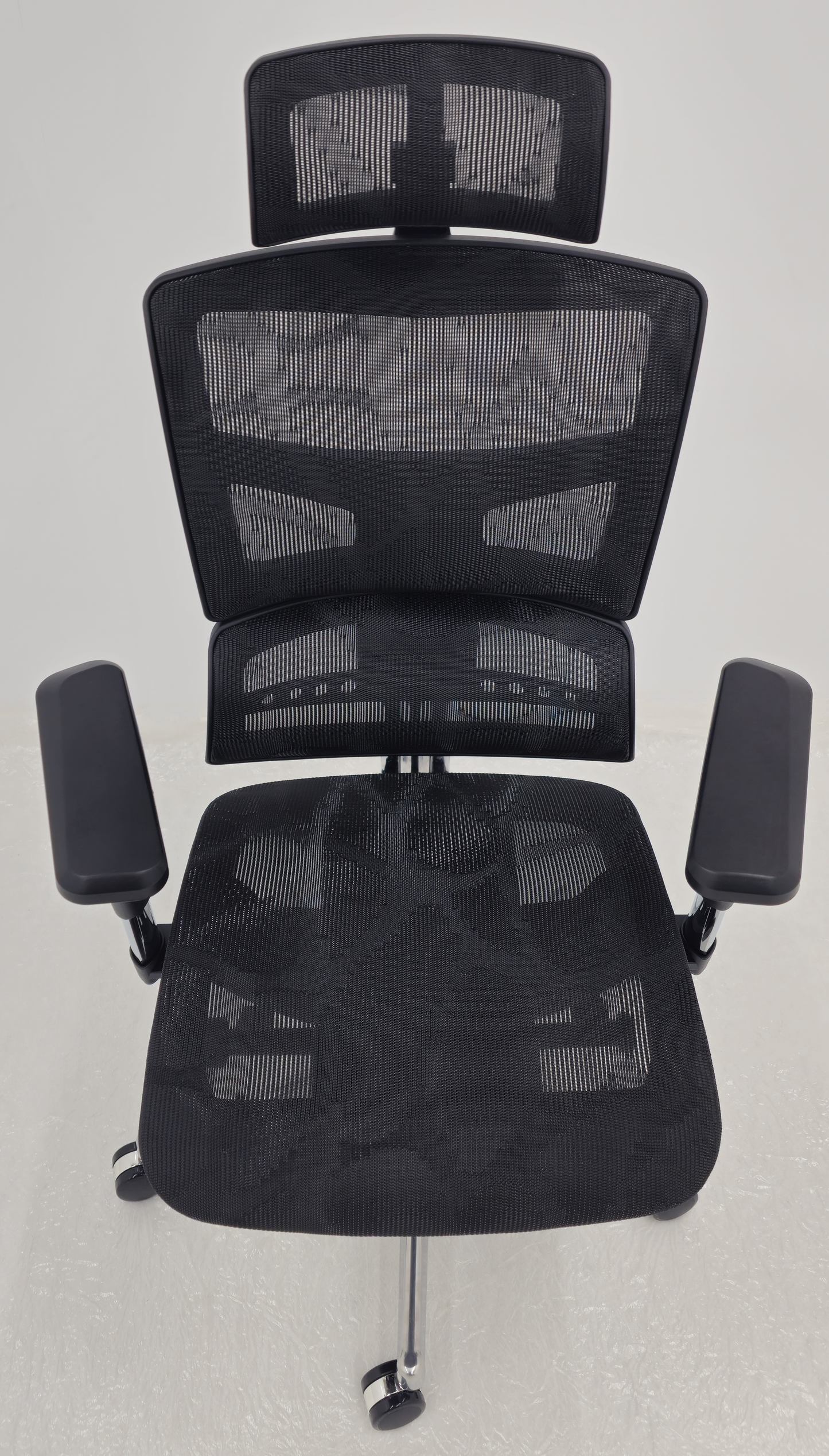 Luxury Ergonomic Black Mesh Office Chair with Adjustable Headrest, Lumbar Support & Seat Slide - A9