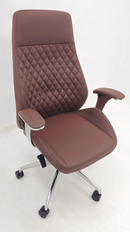 Contemporary Brown Leather Reclining Executive Office Chair - YS1107A