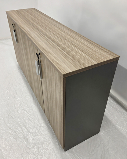 Modern 1600mm Wide Four Door Golden Oak Executive Office Cupboard - S0616-4DR-GOLDEN