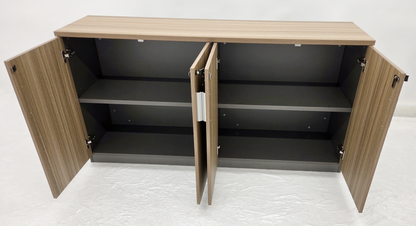 Modern 1600mm Wide Four Door Golden Oak Executive Office Cupboard - S0616-4DR-GOLDEN