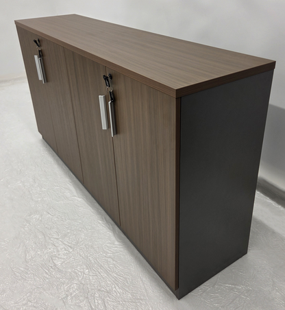 Modern 1600mm Wide Four Door Walnut Executive Office Cupboard - S0616-4DR-WALNUT