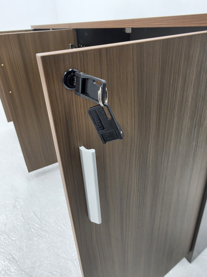 Modern 1600mm Wide Four Door Walnut Executive Office Cupboard - S0616-4DR-WALNUT