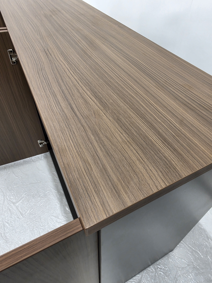 Modern 1600mm Wide Four Door Walnut Executive Office Cupboard - S0616-4DR-WALNUT