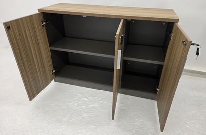 Modern 1200mm Wide Three Door Golden Oak Executive Office Cupboard - S0616-3DR-GOLDEN