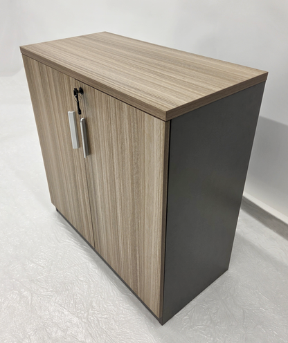 Modern 800mm Wide Two Door Golden Oak Executive Office Cupboard - S0616-2DR-GOLDEN