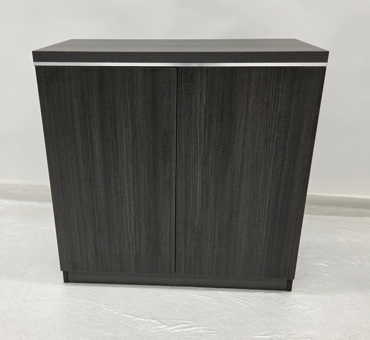 Modern Executive Grey Oak Two Door Storage Cupboard - 800mm - PM02-S0508-04