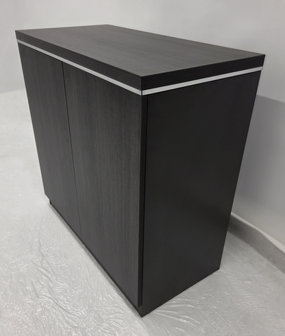 Modern Executive Grey Oak Two Door Storage Cupboard - 800mm - PM02-S0508-04