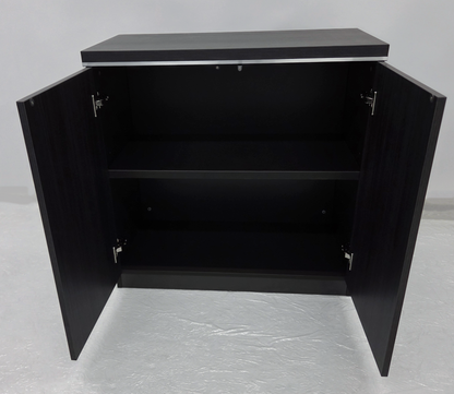 Modern Executive Grey Oak Two Door Storage Cupboard - 800mm - PM02-S0508-04