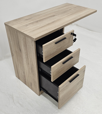 Automatic Discount Available - Modern Light Ash Executive Office Desk - Steel Leg - UK Power Intergrated - Optional Desk High Storage  PM08-D02