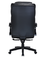Genuine Black Leather Chesterfield Executive Chair with Wooden Arms & Sprung Seat – 2027E
