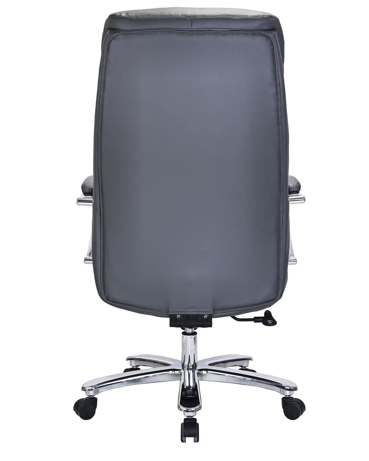 Heavy-Duty 180kg Leather Executive Office Chair with XL Seat & Chrome Arms – Grey - 2183E