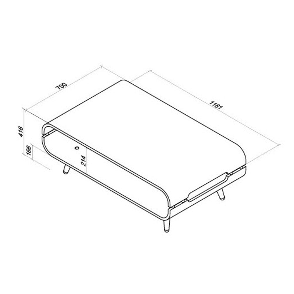 Oak Veneer with Ash Wooden Leg Coffee Table - 1180mm - JF703