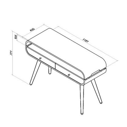 Modern Oak Veneer Console Table with Built in Storage - 1180mm - JF705