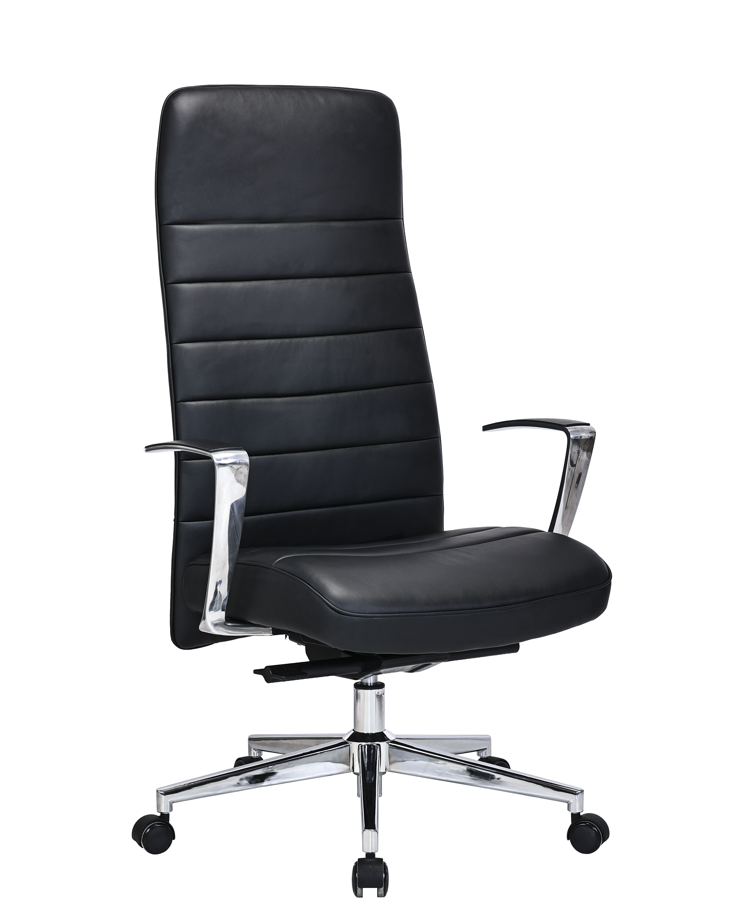Modern High-Back Executive Office Chair in Black Leather - MB-324E