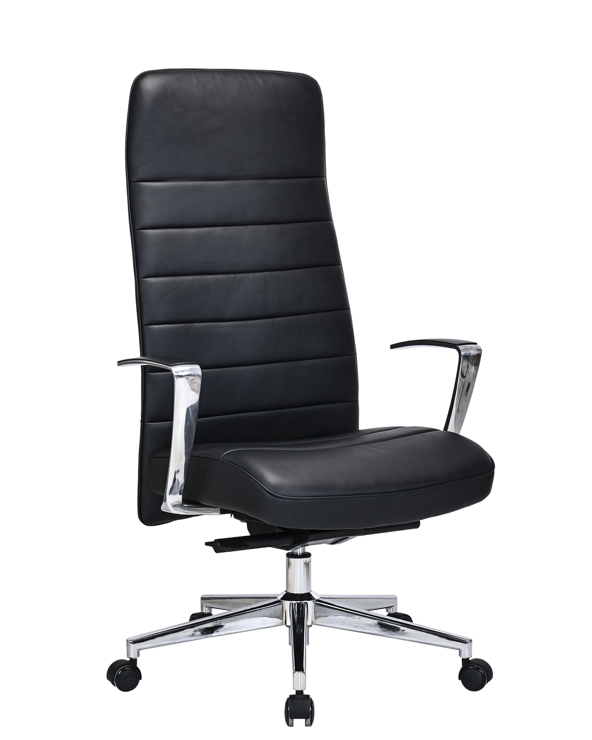 Modern High-Back Executive Office Chair in Black Leather - MB-324E