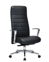 Modern High-Back Executive Office Chair in Black Leather - MB-324E