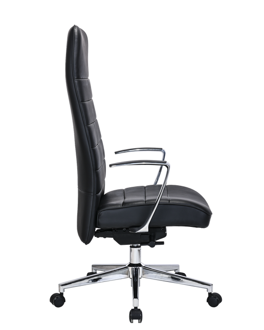 Modern High-Back Executive Office Chair in Black Leather - MB-324E