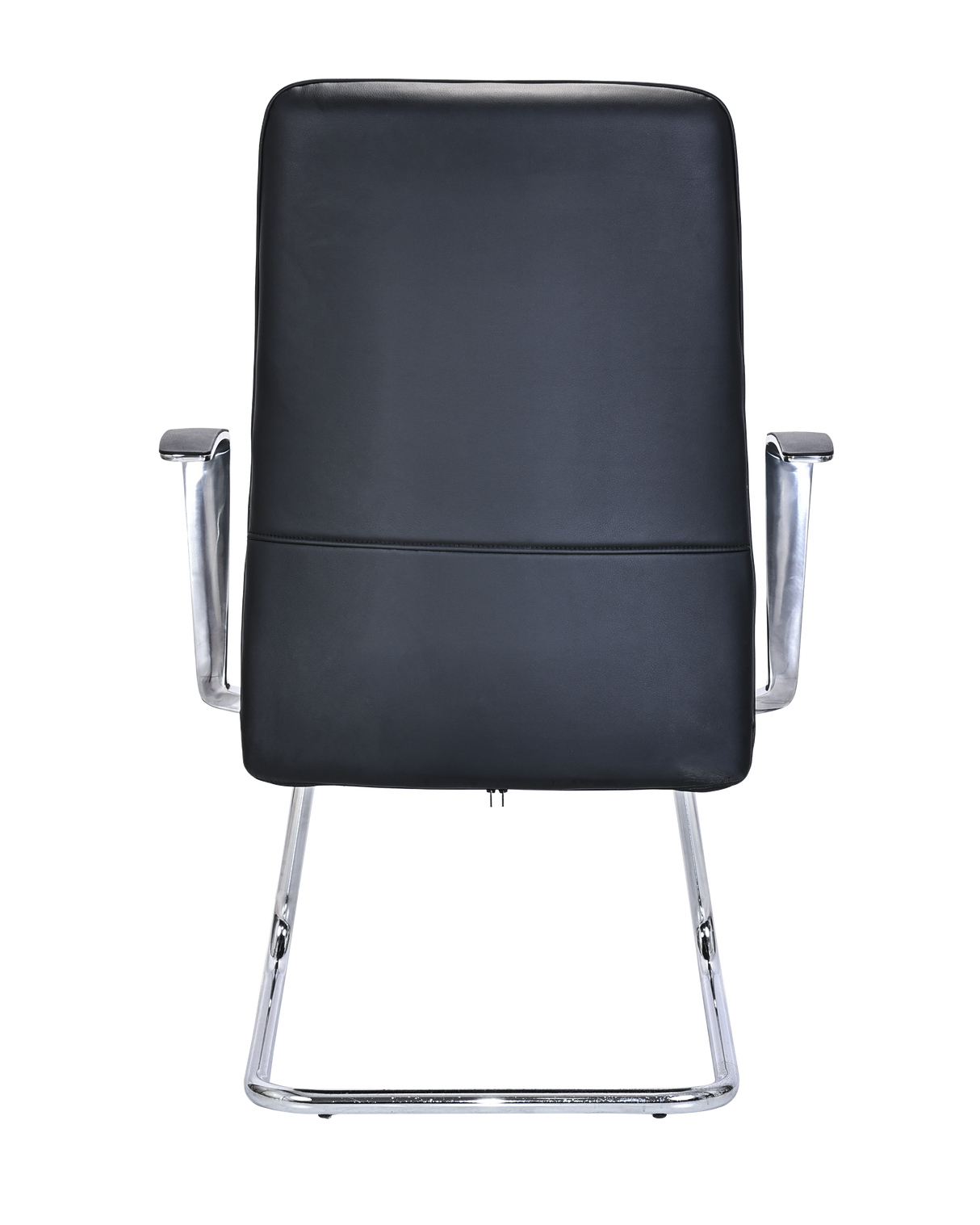 Modern Visitor Chair in Black Leather with Heavy Duty Cantilever Frame - MB-324P
