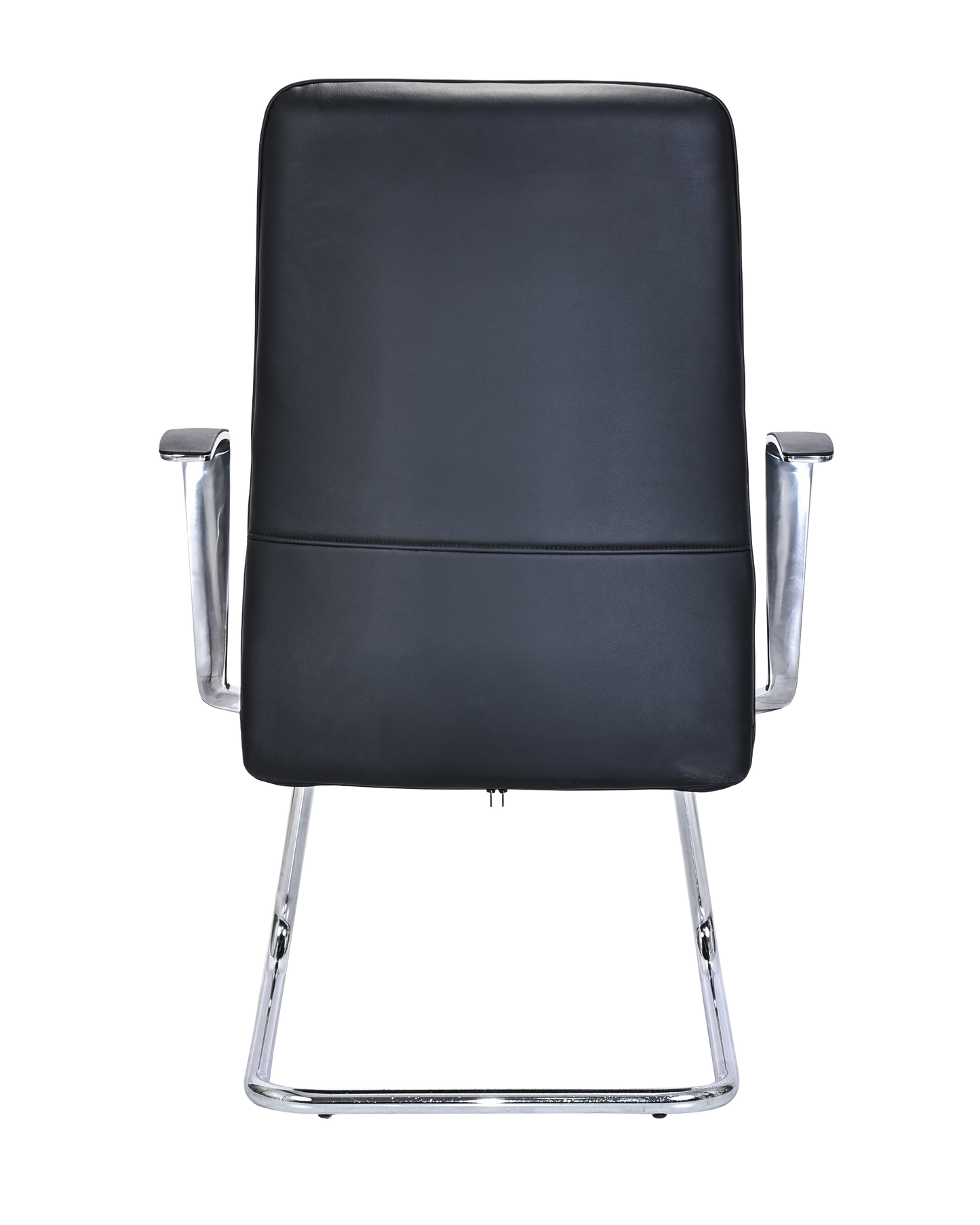 Modern Visitor Chair in Black Leather with Heavy Duty Cantilever Frame - MB-324P