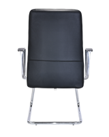 Modern Visitor Chair in Black Leather with Heavy Duty Cantilever Frame - MB-324P